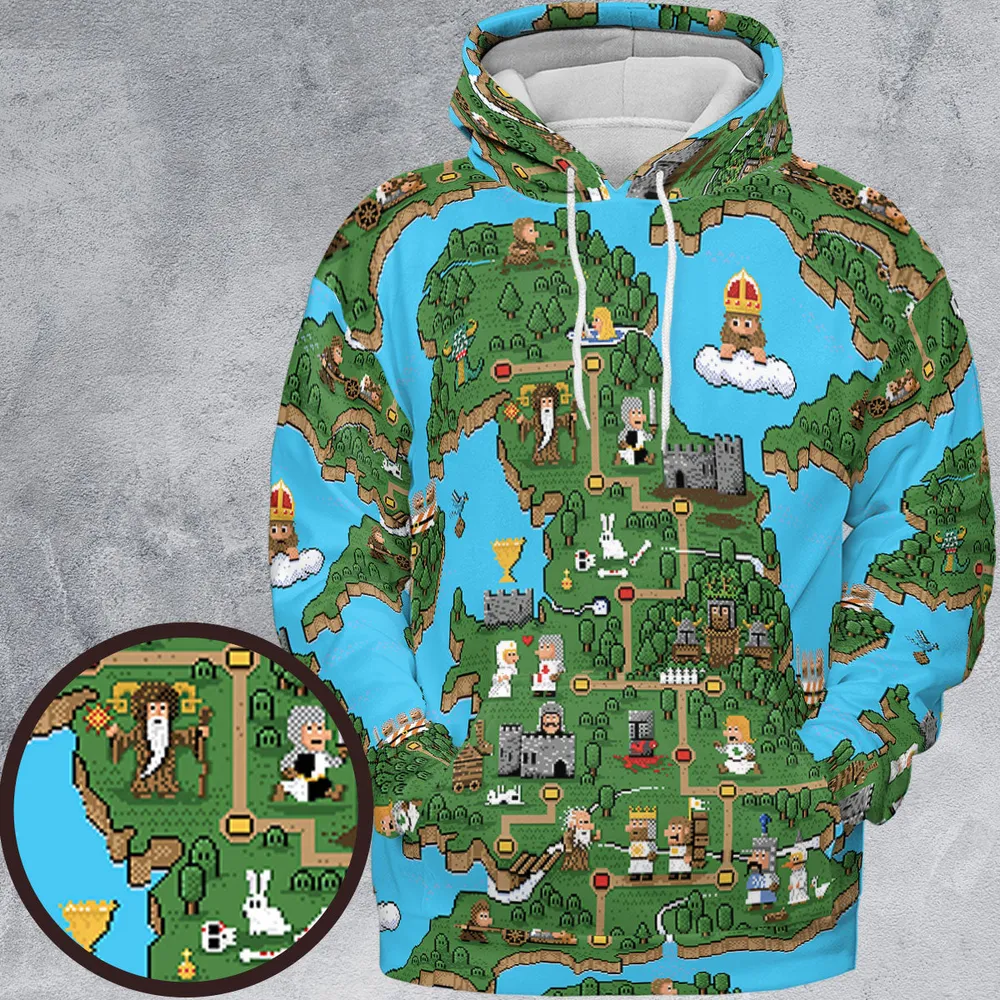 Pixel Art Python Monty Python All-over Print Hoodie - 2