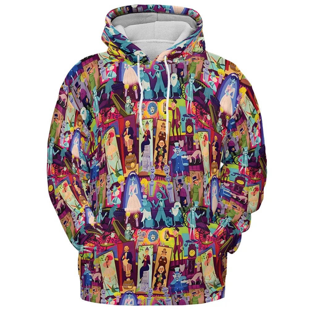 Retro Mansion Collage All-over Print Hoodie - 3