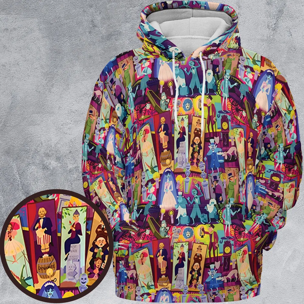 Retro Mansion Collage All-over Print Hoodie - 2