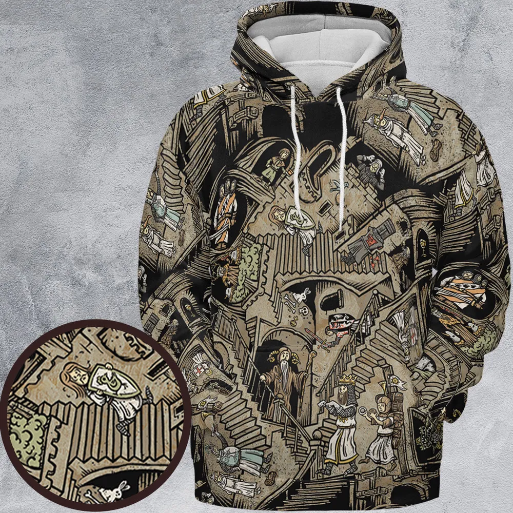 Monty Escher’s Relativity All-over Print Hoodie - 2