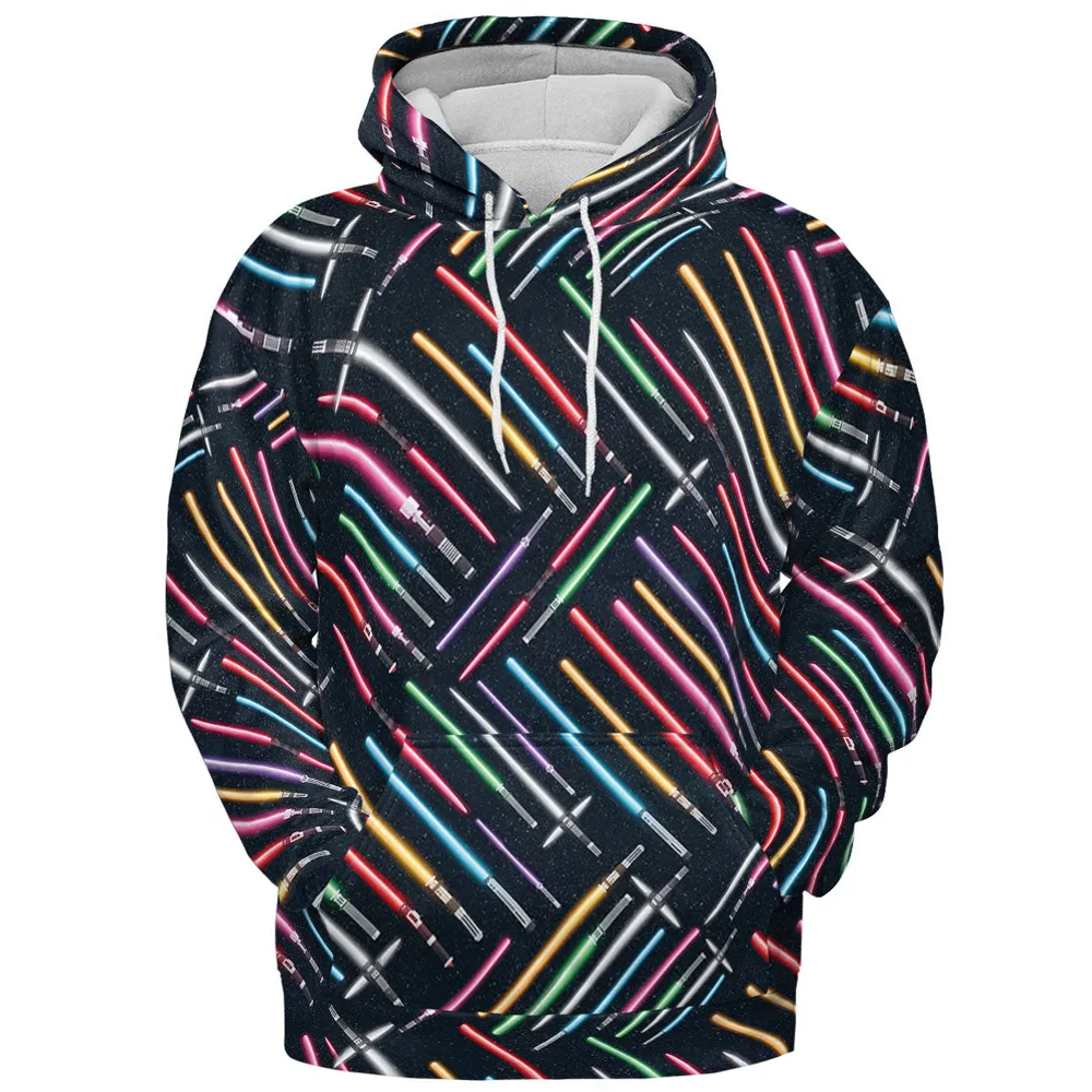 Lightsabers Star Wars Pattern All-over Print Hoodie - 3