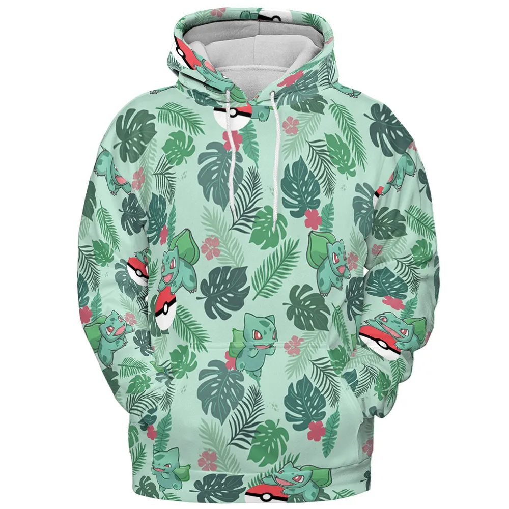 Bulbasaur Pokemon Pattern All-over Print Hoodie - 3