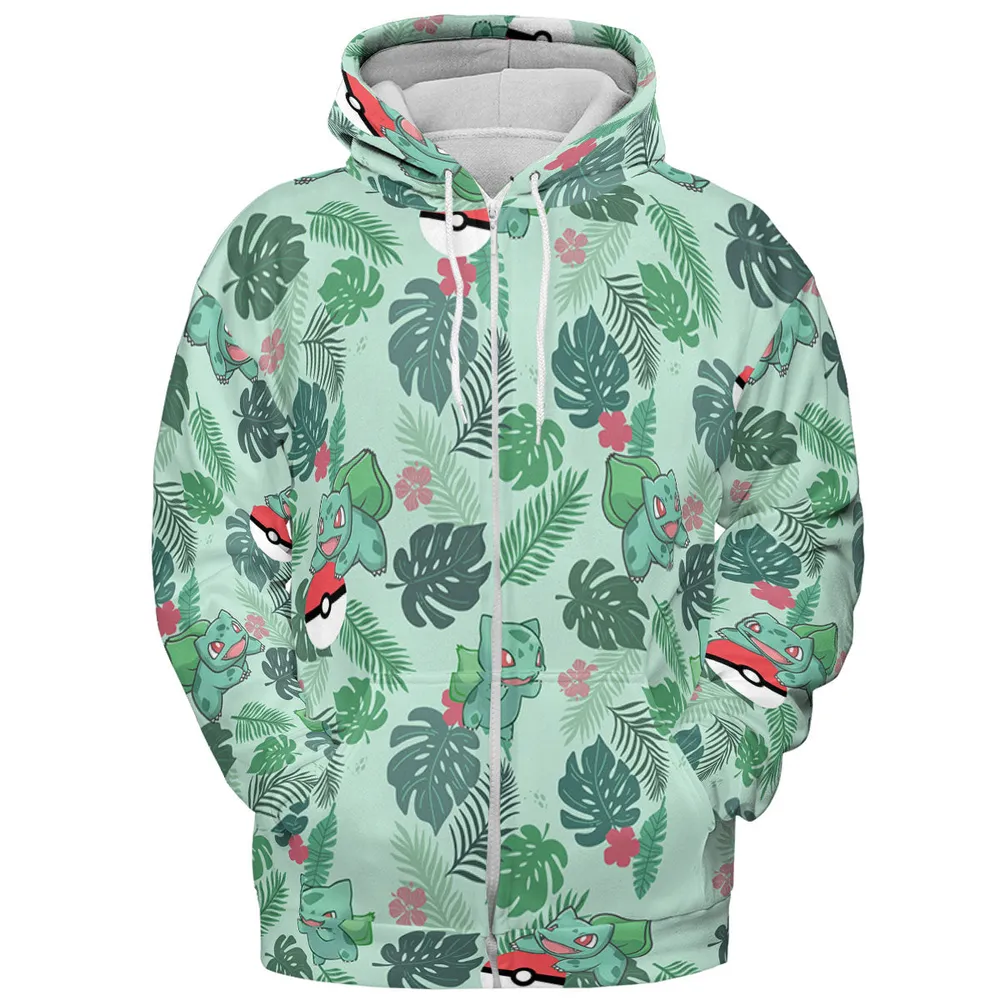 Bulbasaur Pokemon Pattern All-over Print Hoodie - 4