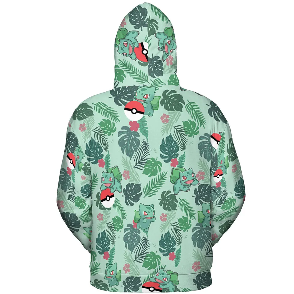 Bulbasaur Pokemon Pattern All-over Print Hoodie - 5