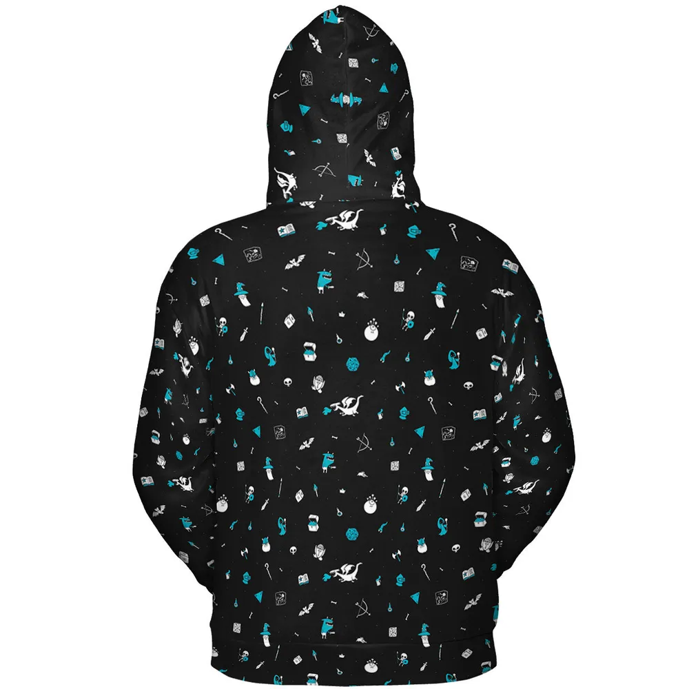 DnD Pattern All-over Print Hoodie - 5