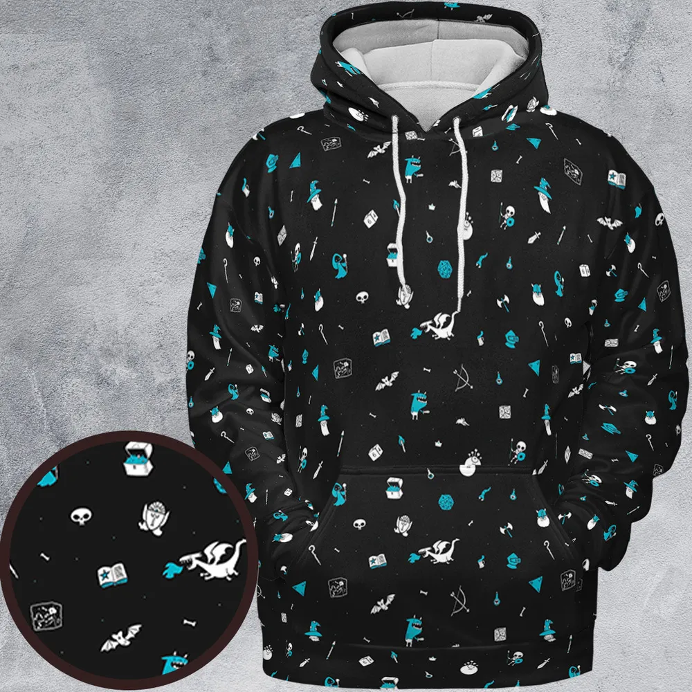 DnD Pattern All-over Print Hoodie - 2