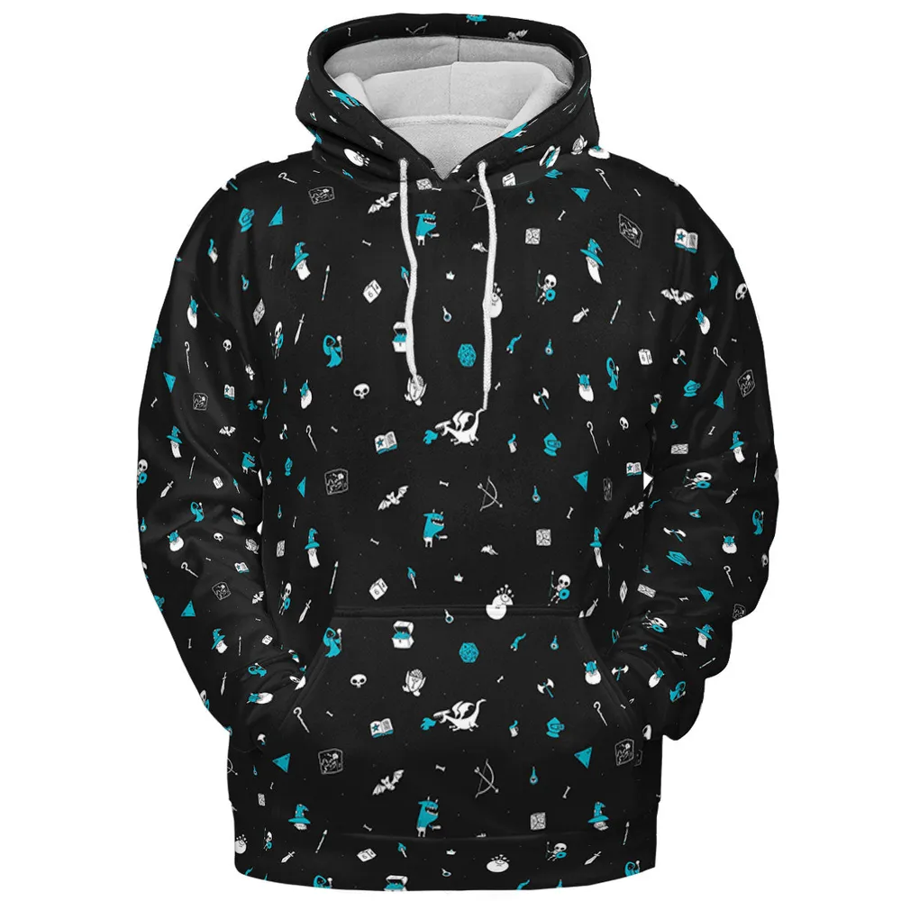 DnD Pattern All-over Print Hoodie - 3