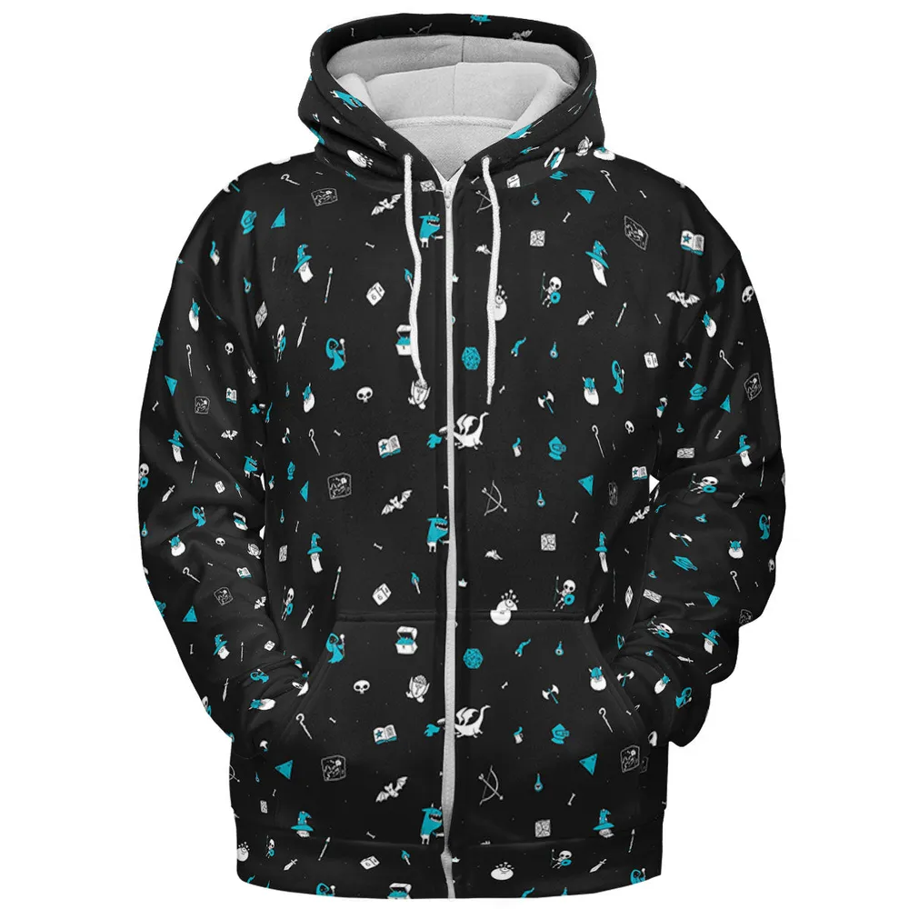 DnD Pattern All-over Print Hoodie - 4