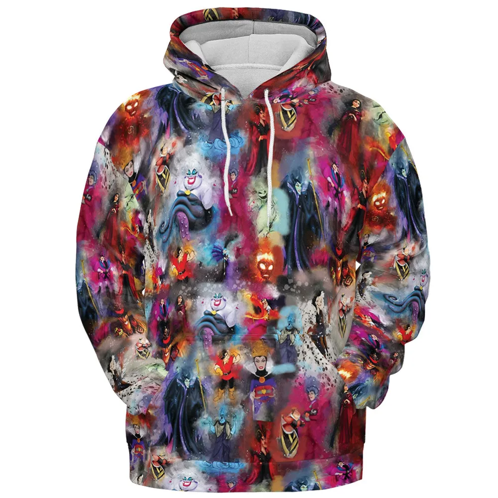 Watercolor Villains All-over Print Hoodie - 3