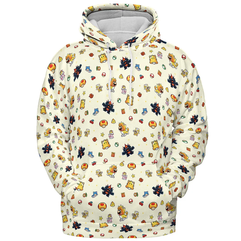 Super Mario Characters Pattern All-over Print Hoodie - 3