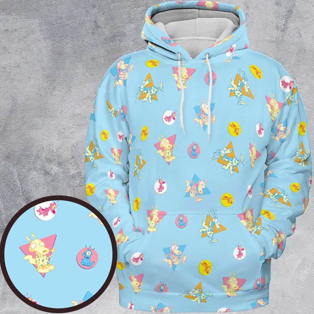 Rocko and Spunky Pattern Rocko's Modern Life All-over Print Hoodie - 2