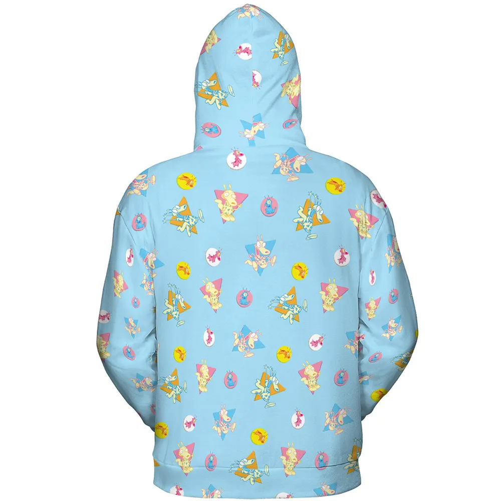 Rocko and Spunky Pattern Rocko's Modern Life All-over Print Hoodie - 5