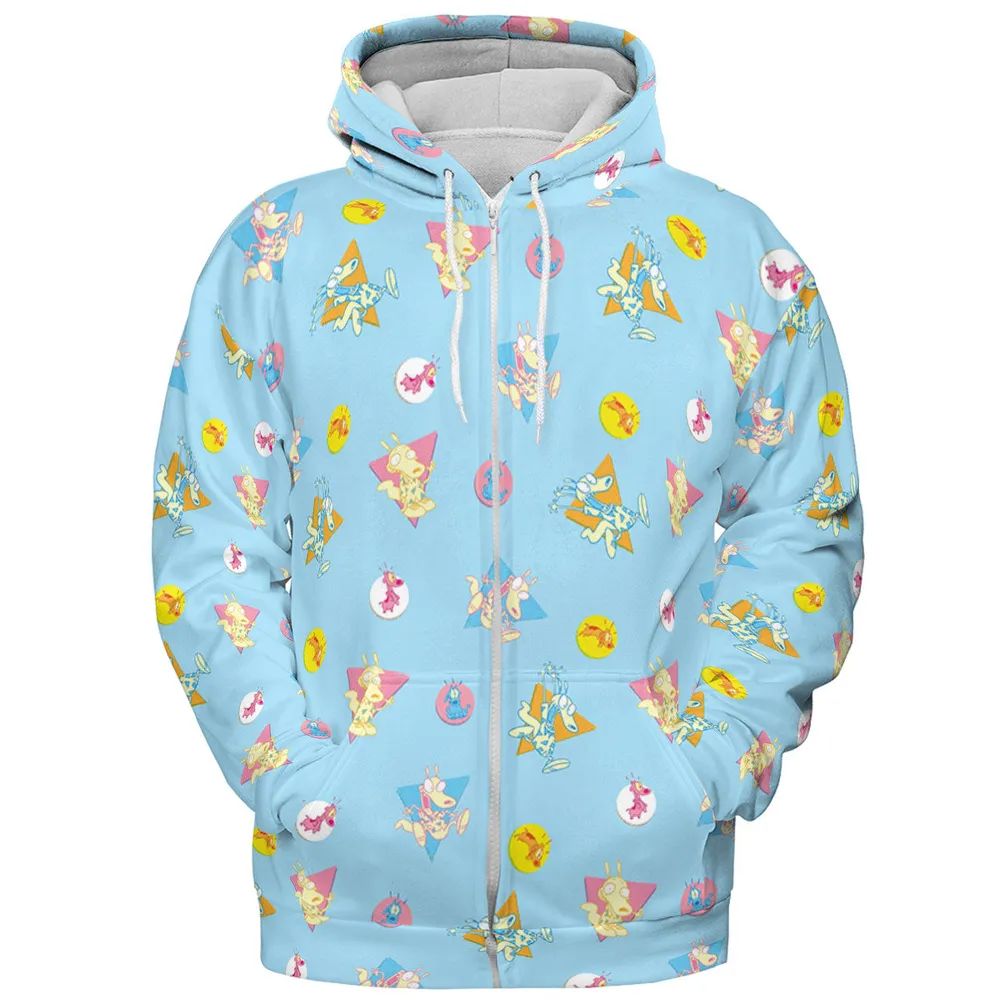 Rocko and Spunky Pattern Rocko's Modern Life All-over Print Hoodie - 4