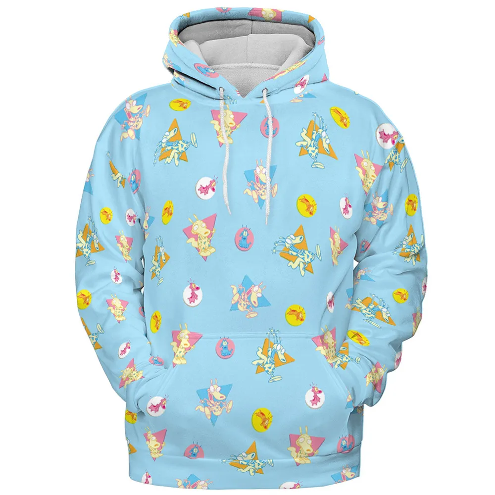 Rocko and Spunky Pattern Rocko's Modern Life All-over Print Hoodie - 3