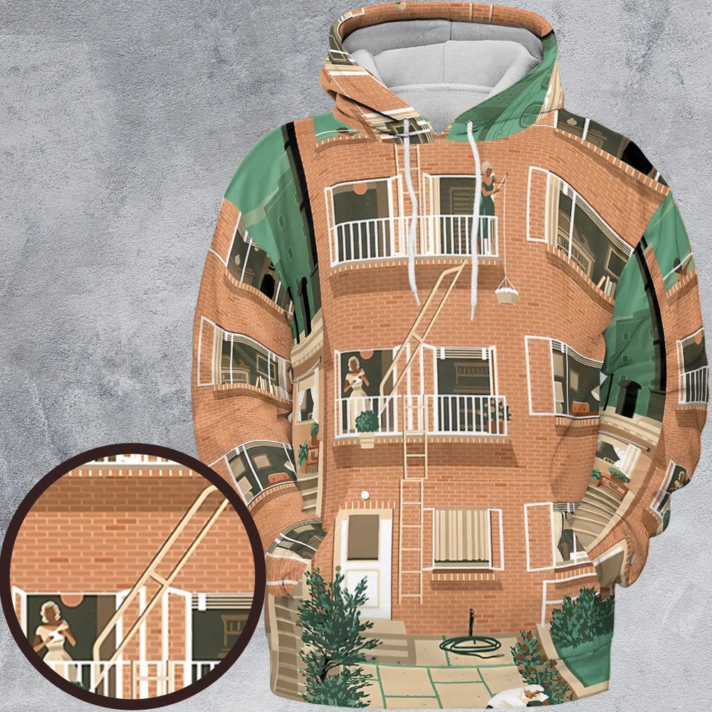 Rear Window All-over Print Hoodie - 2