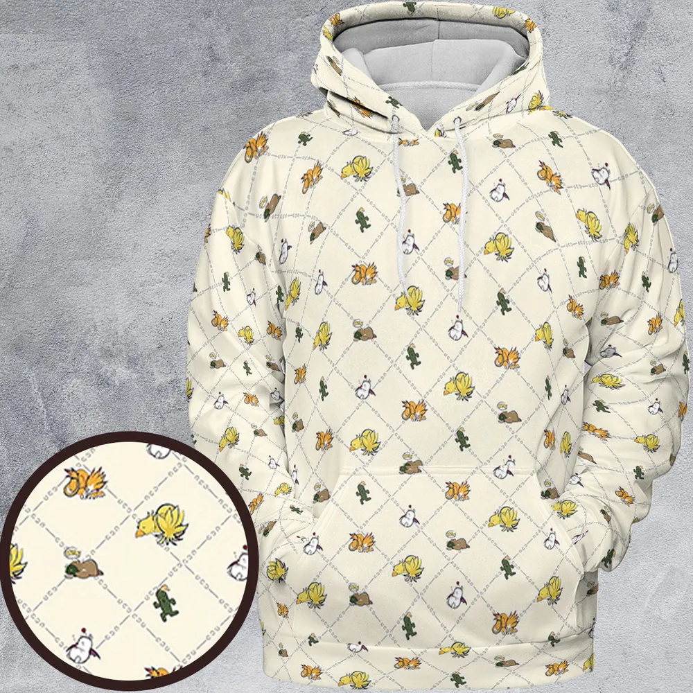 Final Fantasy Sleeping Creatures Pattern All-over Print Hoodie - 2