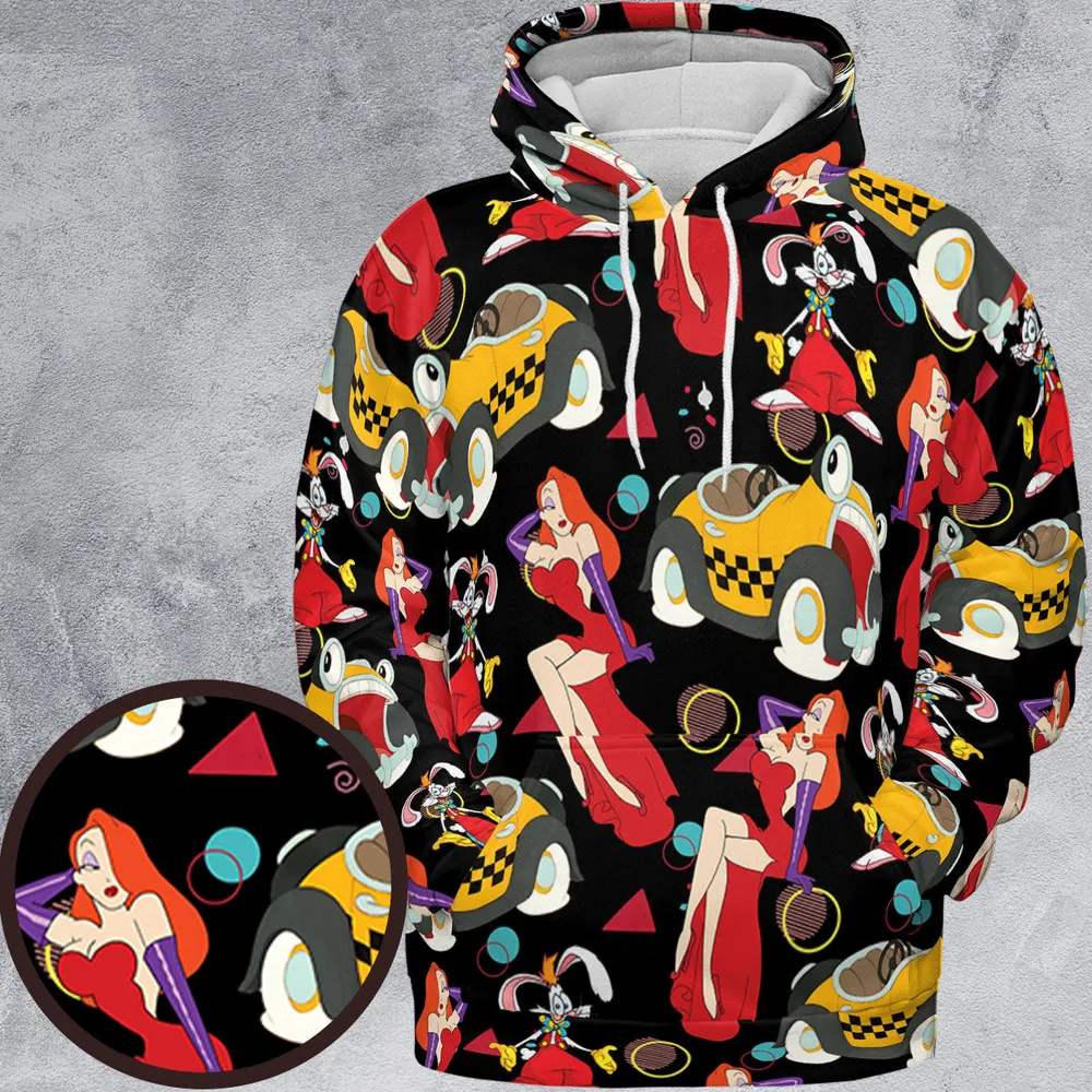 Retro 90s Jessica Rabbit Roger Rabbit All-over Print Hoodie - 2