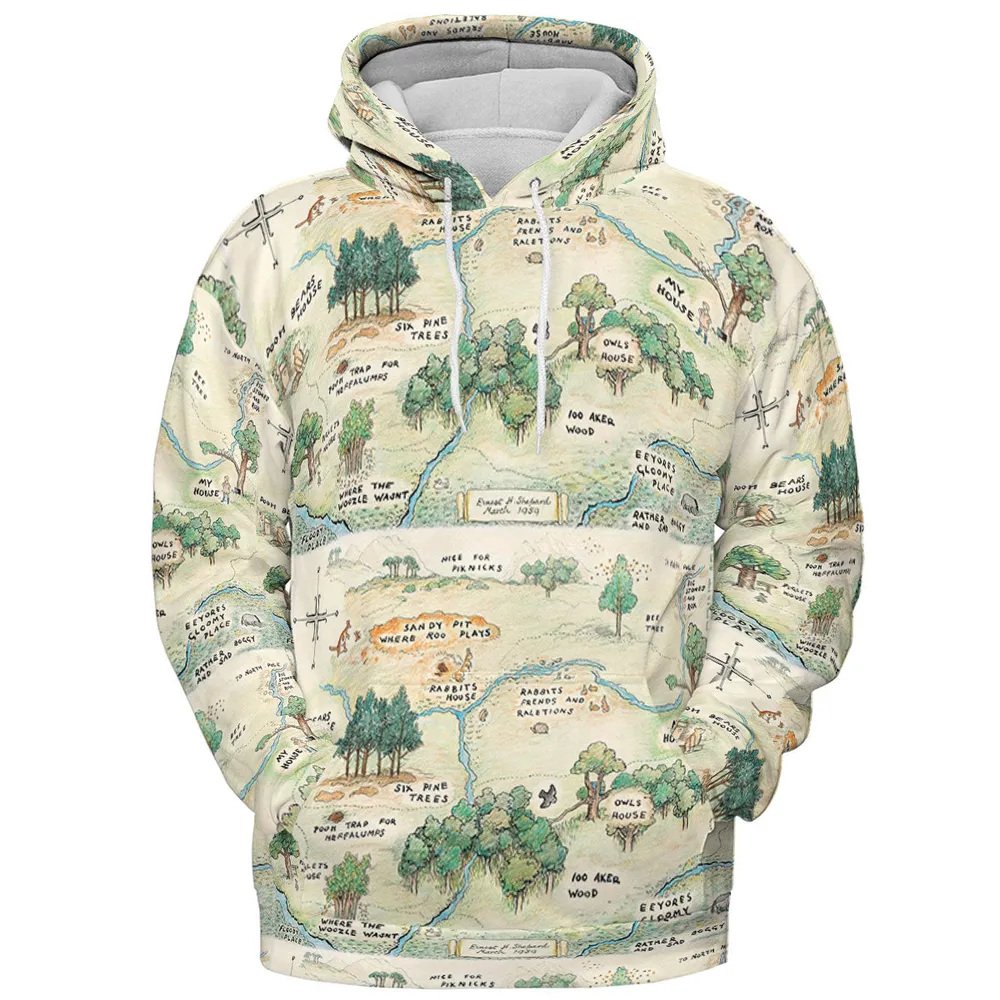 Hundred Acre Wood Map All-over Print Hoodie - 3