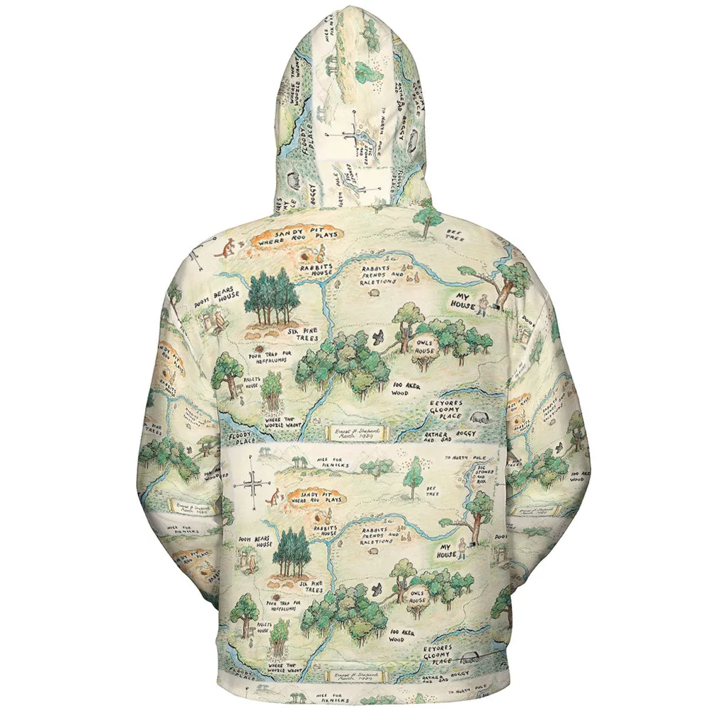 Hundred Acre Wood Map All-over Print Hoodie - 5