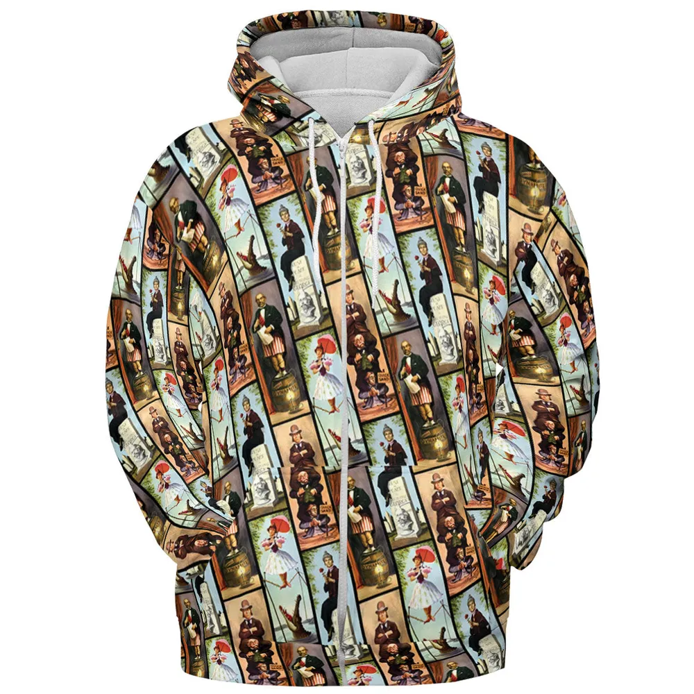 Haunted Mansion Vintage Stretch Pattern All-over Print Hoodie - 4