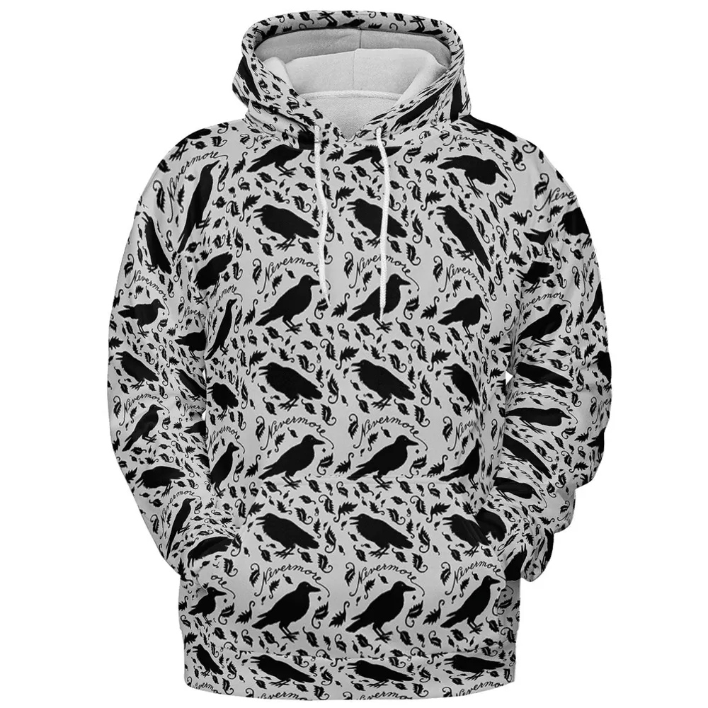 Nevermore The Raven Edgar Allan Poe Pattern All-over Print Hoodie - 3