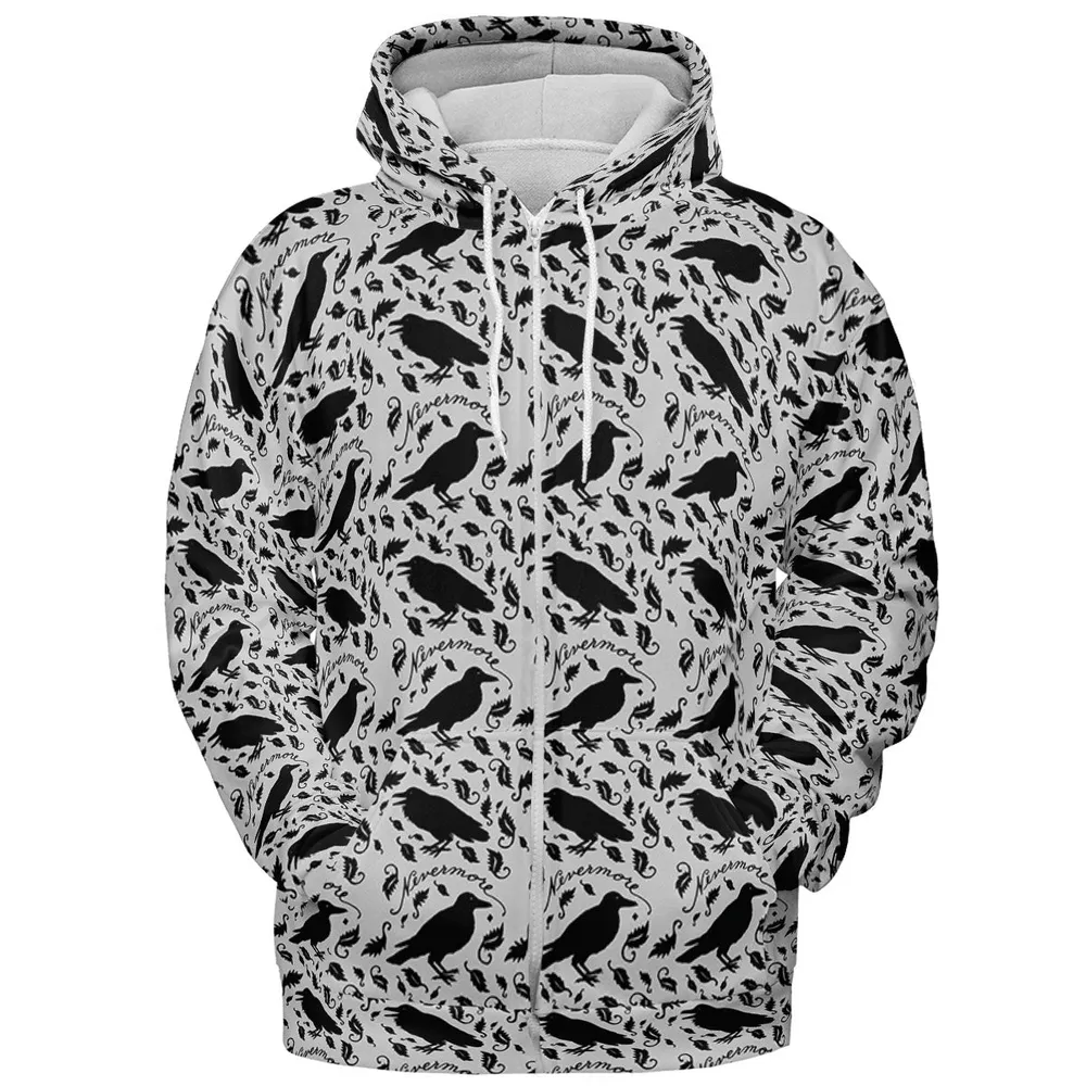 Nevermore The Raven Edgar Allan Poe Pattern All-over Print Hoodie - 4