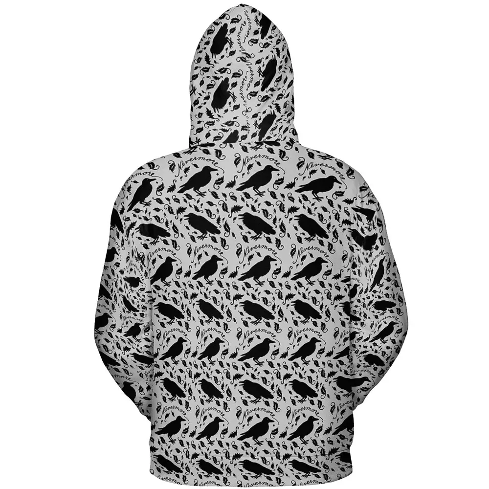 Nevermore The Raven Edgar Allan Poe Pattern All-over Print Hoodie - 5