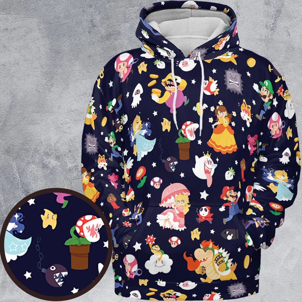 Mushroom Kingdom Super Mario All-over Print Hoodie - 2