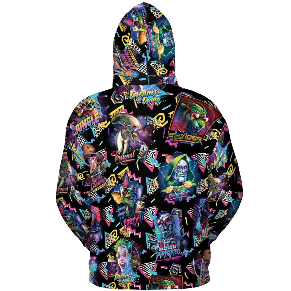 Retro Horror Characters Halloween All-over Print Hoodie - 5