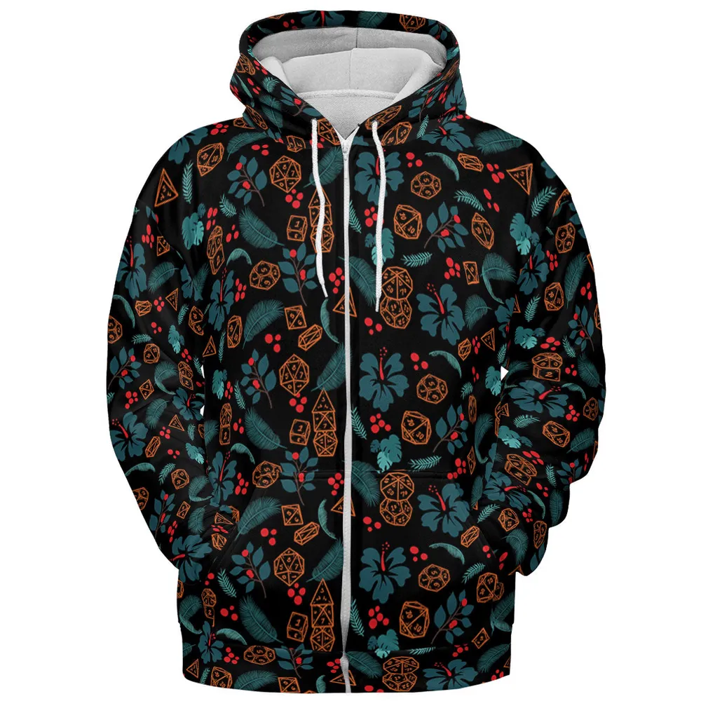 Floral Dice DnD All-over Print Hoodie - 4