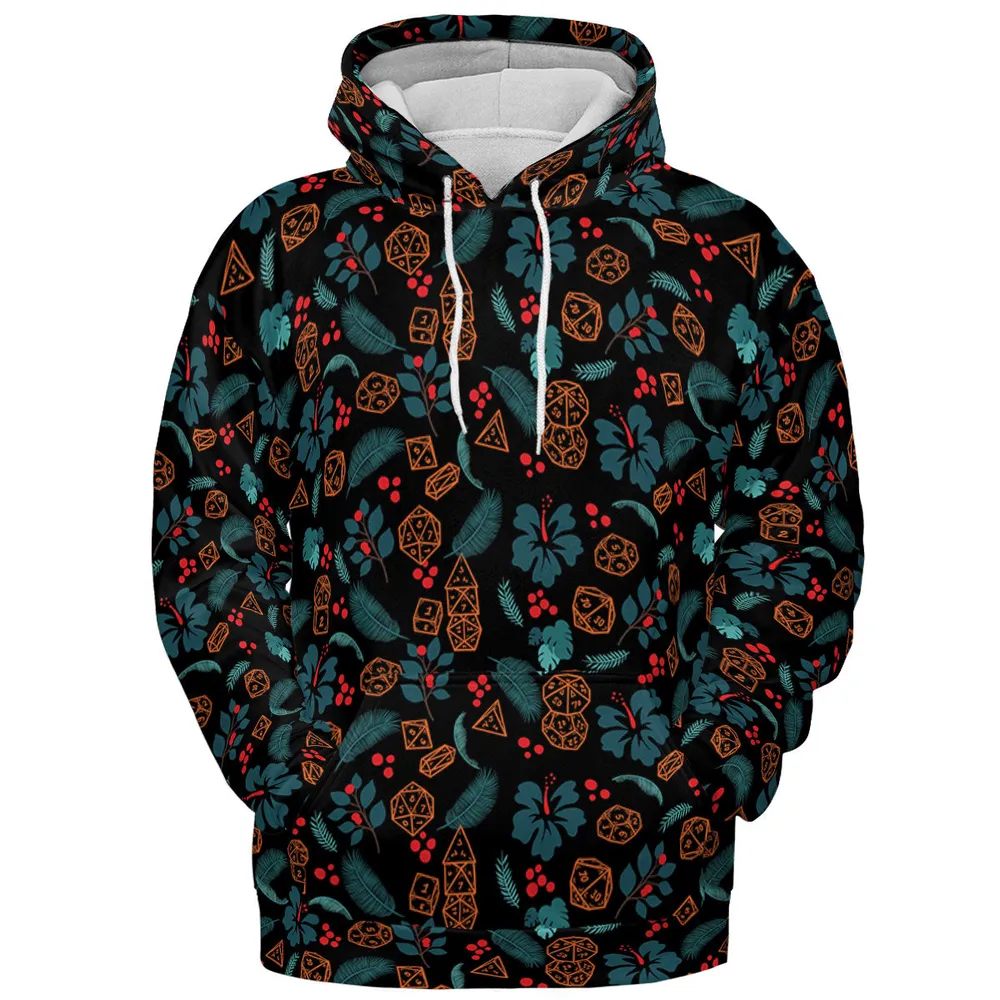Floral Dice DnD All-over Print Hoodie - 3