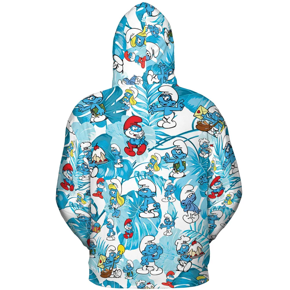 The Smurfs Pattern All-over Print Hoodie - 5