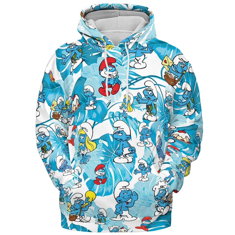 The Smurfs Pattern All-over Print Hoodie - 3