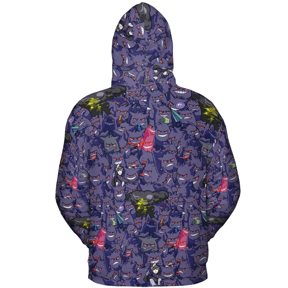 Gengars Pokemon Pattern All-over Print Hoodie - 5
