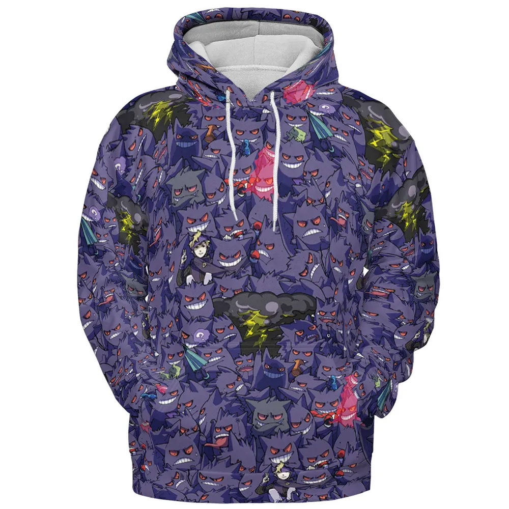 Gengars Pokemon Pattern All-over Print Hoodie - 3