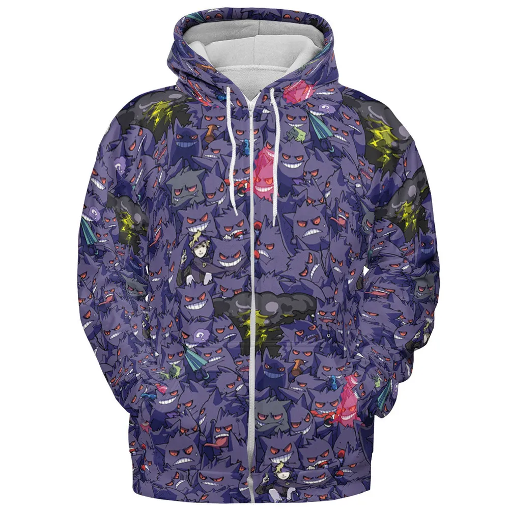 Gengars Pokemon Pattern All-over Print Hoodie - 4