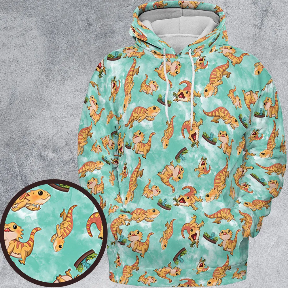 Bearded Dragon Pattern All-over Print Hoodie - 2