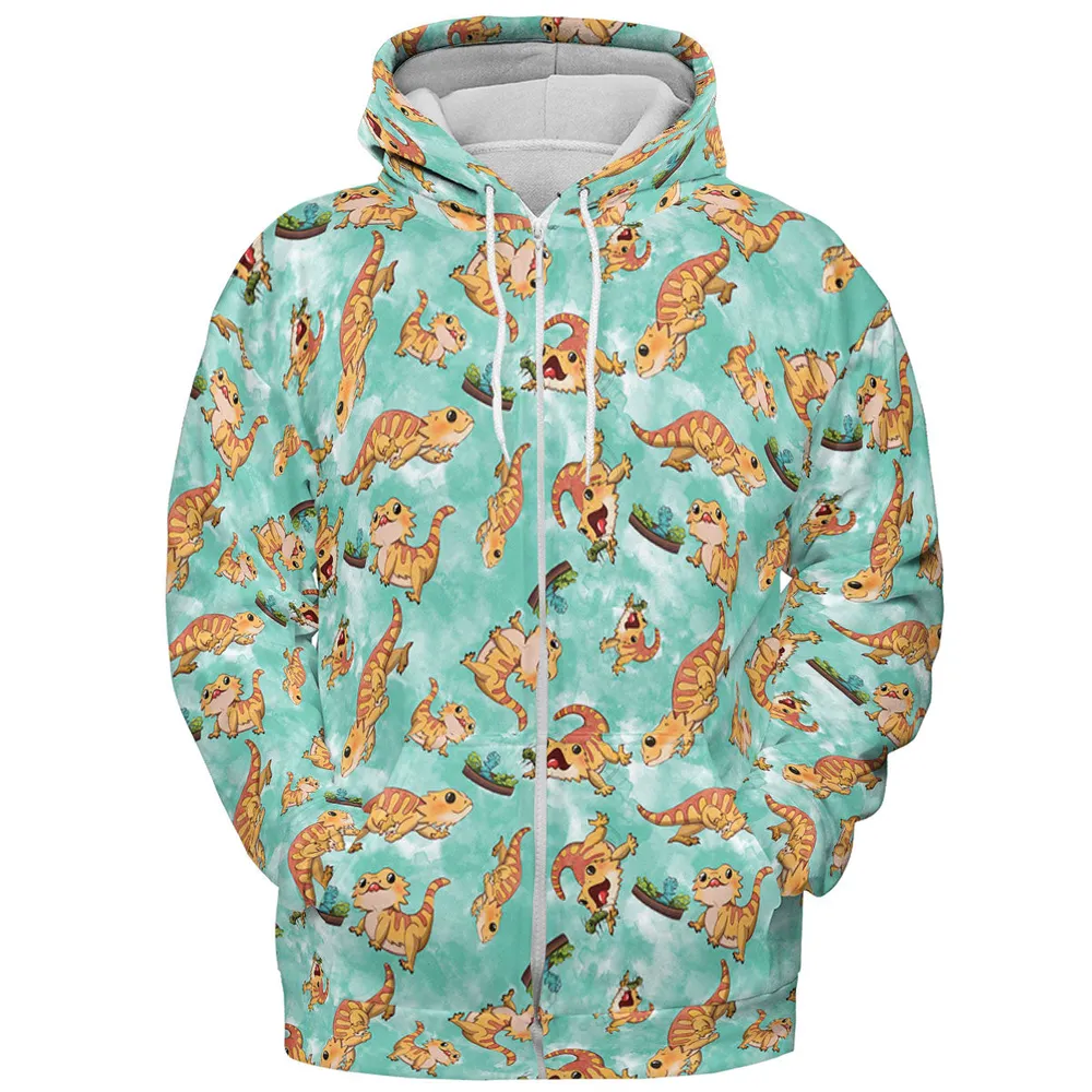 Bearded Dragon Pattern All-over Print Hoodie - 4