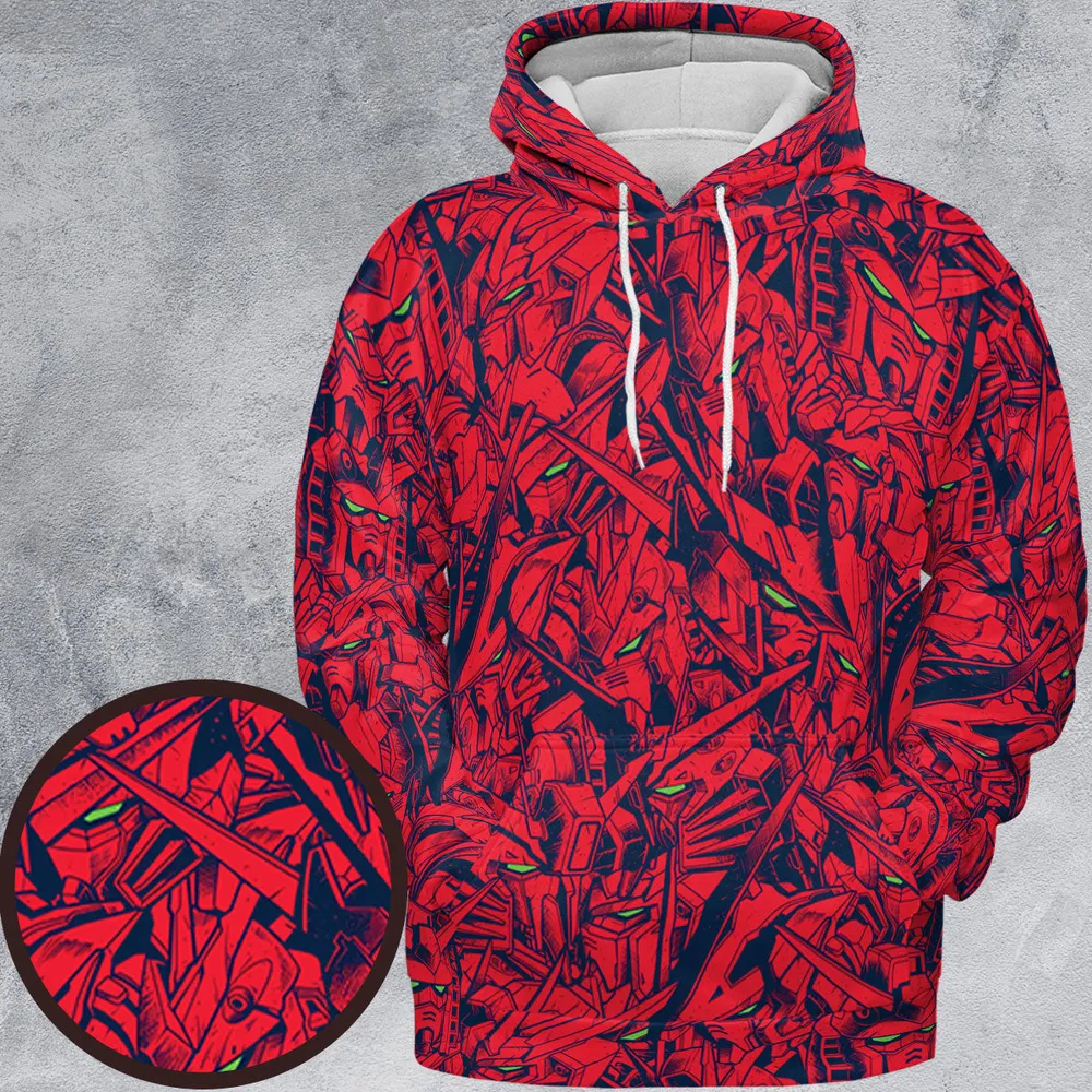 Gundam Camo Magenta Gundam All-over Print Hoodie - 2
