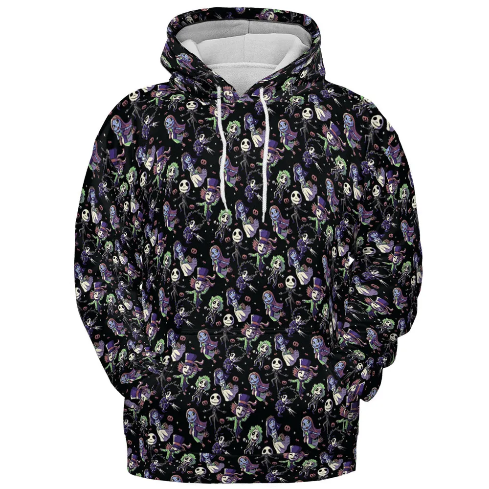 Buttons Characters Pattern All-over Print Hoodie - 3