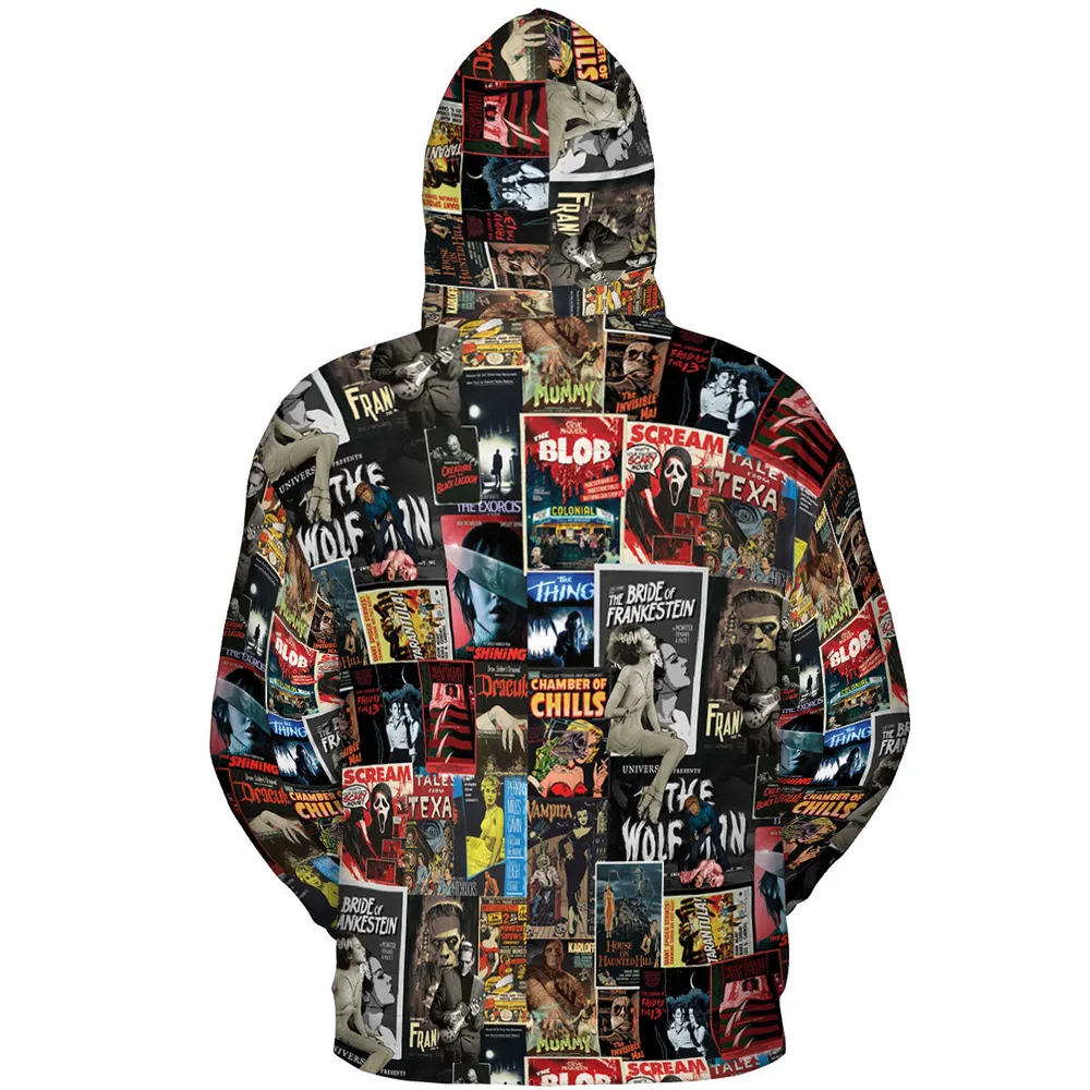 Classic Horror Movie Posters Monster Universal Scream Ghostface The Thing All-over Print Hoodie - 5