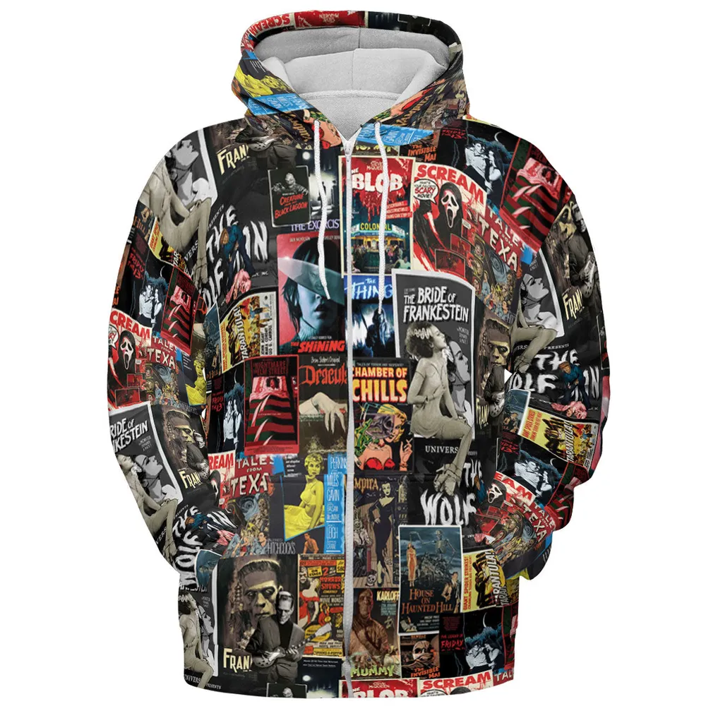 Classic Horror Movie Posters Monster Universal Scream Ghostface The Thing All-over Print Hoodie - 4