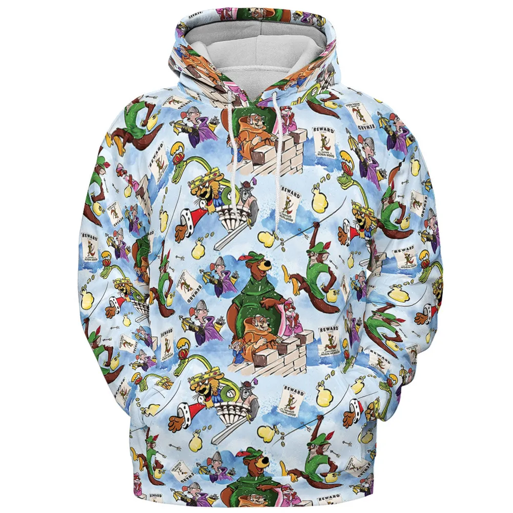 Robin Hood Characters Pattern All-over Print Hoodie - 3