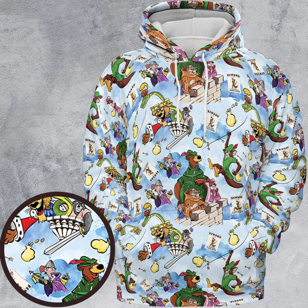 Robin Hood Characters Pattern All-over Print Hoodie - 2