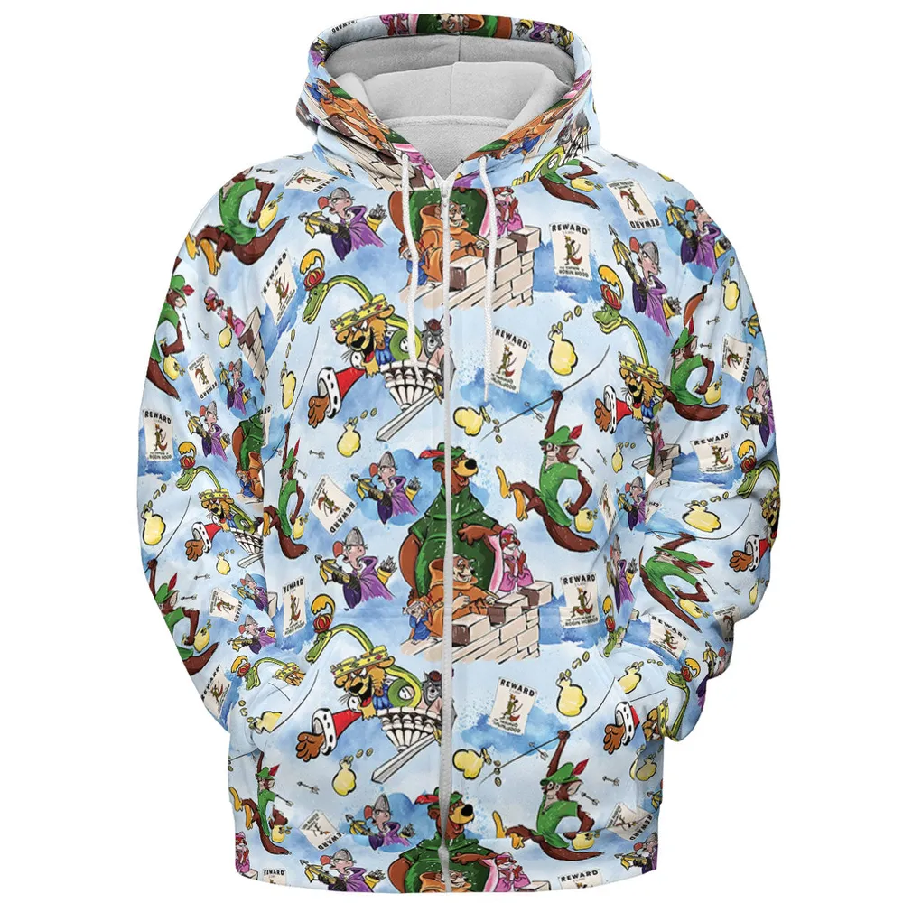 Robin Hood Characters Pattern All-over Print Hoodie - 4