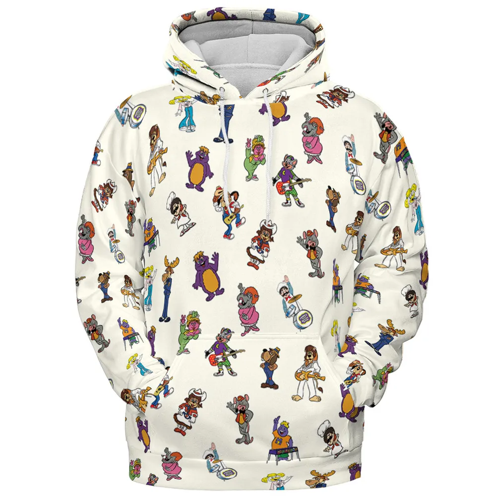 80s Pizza Time Theater Chuck E Cheese All-over Print Hoodie - 3