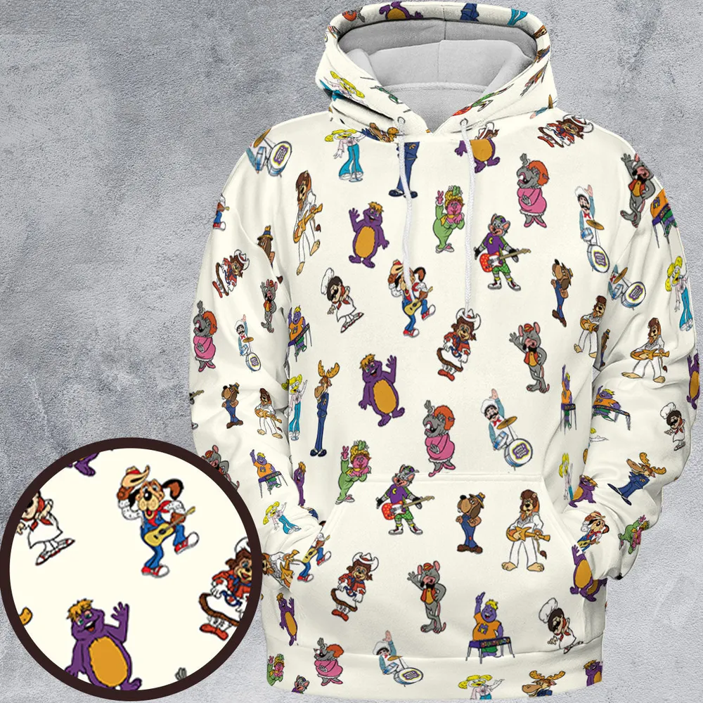 80s Pizza Time Theater Chuck E Cheese All-over Print Hoodie - 2