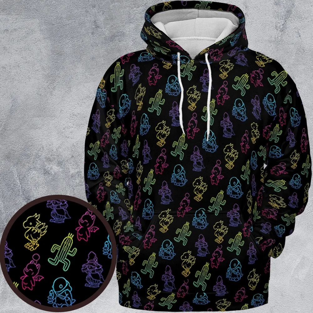 From Chocobos To Cactuars Final Fantasy All-over Print Hoodie - 2