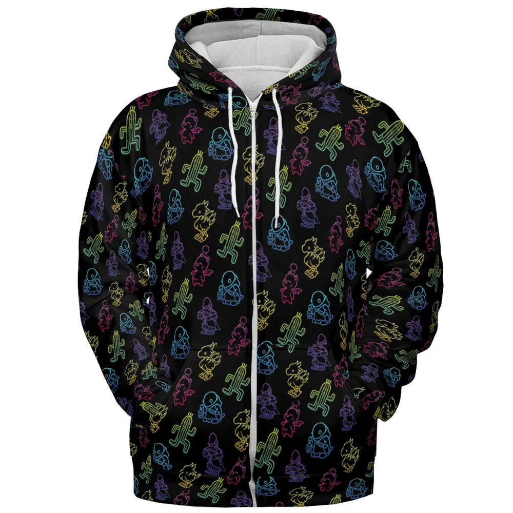 From Chocobos To Cactuars Final Fantasy All-over Print Hoodie - 4