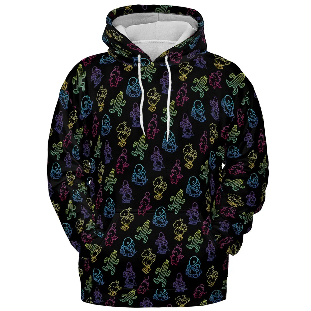 From Chocobos To Cactuars Final Fantasy All-over Print Hoodie - 3